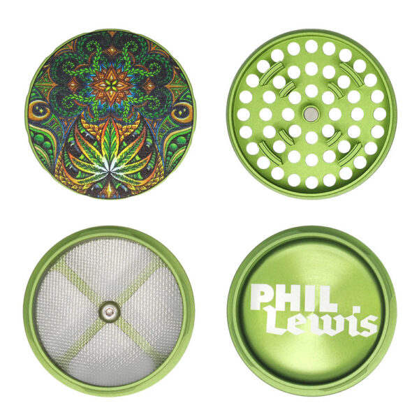 Cali Crusher Homegrown Phil Lewis Indica Grinder -4pc/2.35″ - Image 3