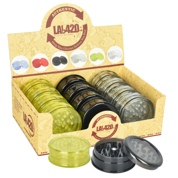 Acrylic Grinder | 2pc | 2.5″ | Asst Colors | 12pc Display