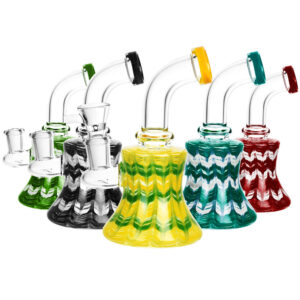 Tie-Dye Effect Mini Water Pipe – 5.5″ / 14mm F / Colors Vary