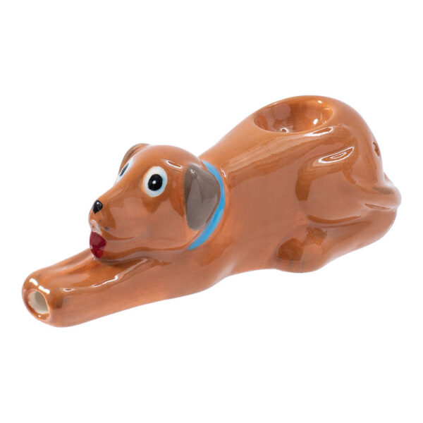 Wacky Bowlz Brown Dog Ceramic Pipe – 4.5″ - Image 3