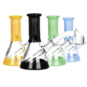 Pulsar Mini Bi-Color Beaker 45D Rig- 3.5″/10mm F/Colors Vary