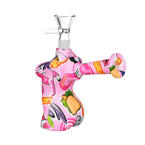 Hot Bod Silicone Bubbler | 3.75″ | 14mm F | Assorted Designs | 5pc Set - Image 3