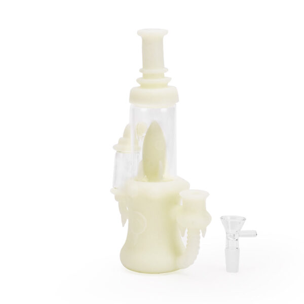 Ritual – 8.5” Silicone Rocket Recycler – UV Titanium White - Image 3