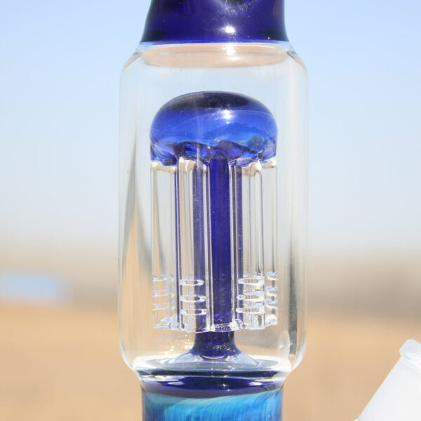 Blue Buddha Glass Water Pipe w/ Coil Perc 10.5″ - Image 4