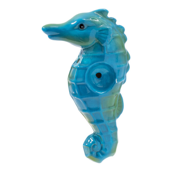 Wacky Bowlz Seahorse Ceramic Pipe – 4″