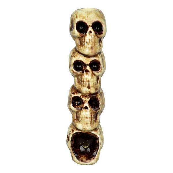 Wacky Bowlz Skulls Ceramic Hand Pipe – 3.75″