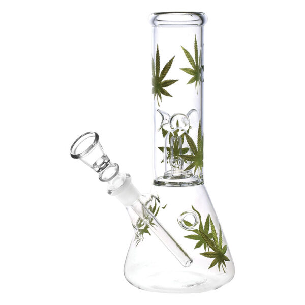 Habitual Hemp Leaf Beaker Water Pipe – 8″ / 14mm F