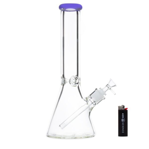 Thick Beaker Bong with Purple Accent - Image 2