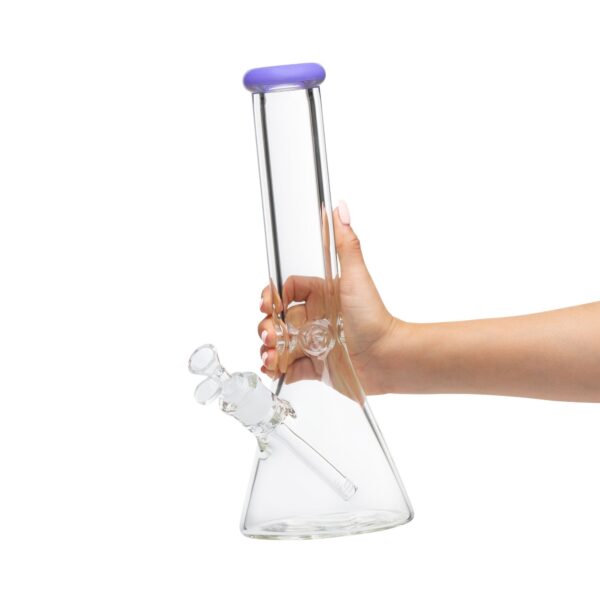 Thick Beaker Bong with Purple Accent - Image 3