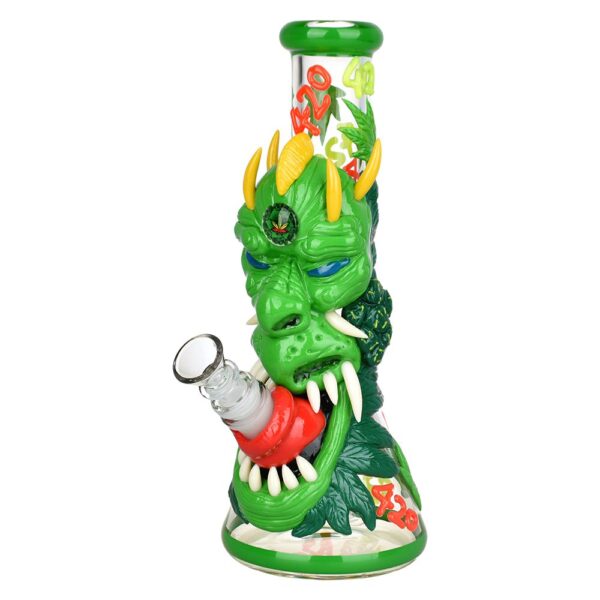 420 Dragon Glow in Dark Beaker Water Pipe – 10″ / 14mm F - Image 2
