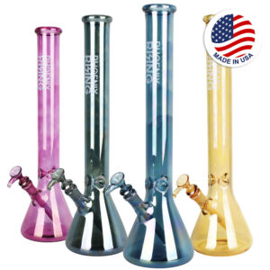 Phoenix Rising Shine Tall Beaker Water Pipe-18″/14mm F/Clrs Vry