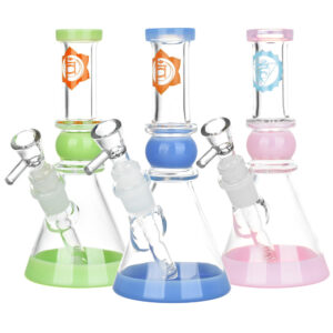 Om Sweet Om Chakra Beaker Water Pipe – 7″ / Colors Vary