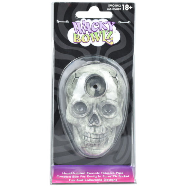 Wacky Bowlz Skull Ceramic Hand Pipe | 3.5″ - Image 3