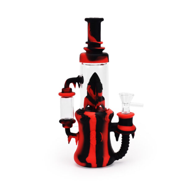 Ritual – 8.5” Silicone Rocket Recycler – Black & Red