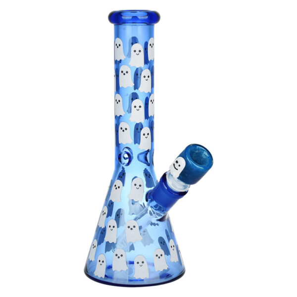 Ghostly Glow Beaker Water Pipe | 10″ | 14mm F - Image 2