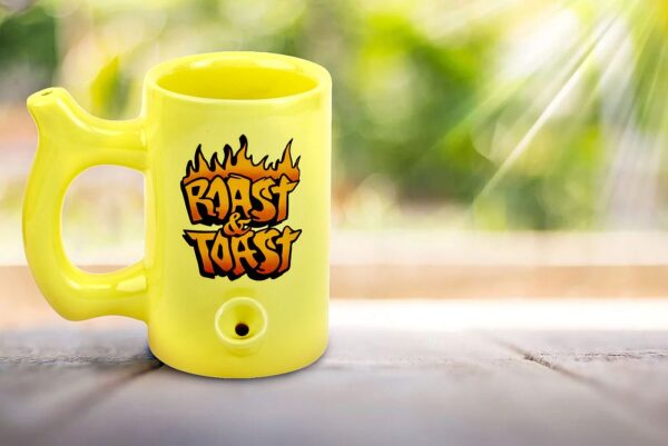 Yellow Roast & toast mug with flames - Image 6