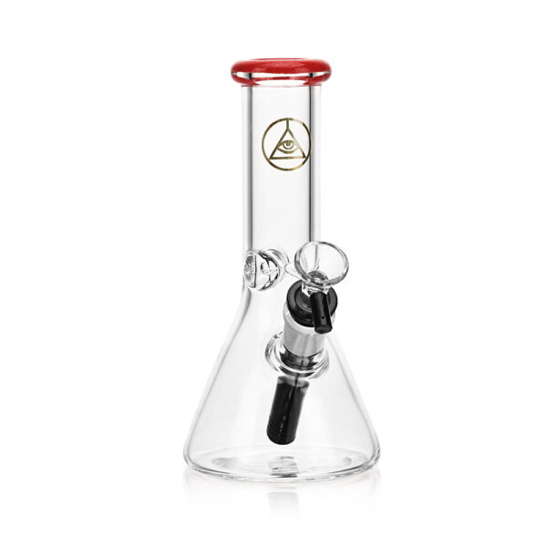 Ritual Smoke – Daily Driver 8″ Beaker w/ American Color Accents – Crimson - Image 2