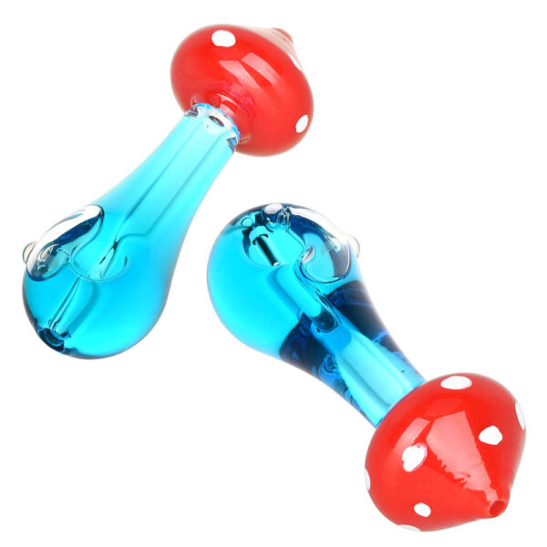 Mushroom Mojo Glycerin Hand Pipe – 4.25″ / Colors Vary - Image 2