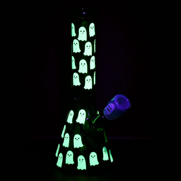 Ghostly Glow Beaker Water Pipe | 10″ | 14mm F - Image 5