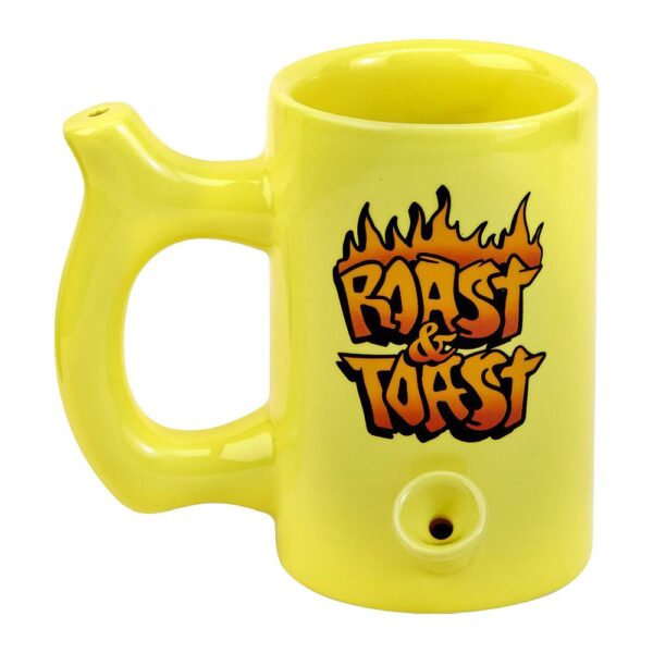 Yellow Roast & toast mug with flames - Image 4