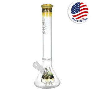 Phoenix Rising Silver Fumed Pyramid Beaker Water Pipe – 16″/14mm F