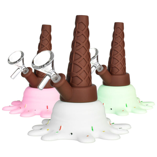 Splat Ice Cream Silicone Water Pipe – 5.25″ /10mm F/Colors Vary