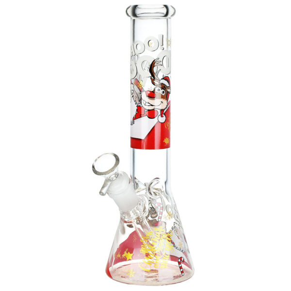 Santa Claus Themed Glass Water Pipe – 10″ / 14mm F / Designs Vary - Image 8