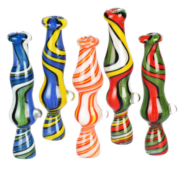 Dancing Colors Wig Wag Chillum Pipe – 3.75″/Colors Vary