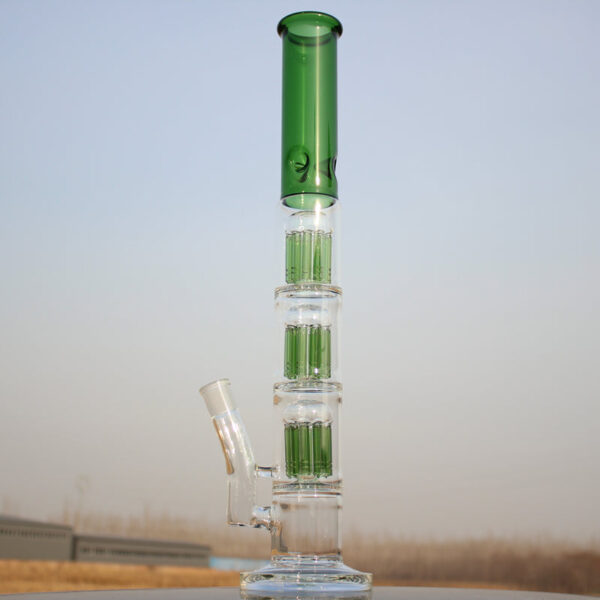 Approx. 19″ Triple Tree Percolator Glass Water Pipe - Image 3