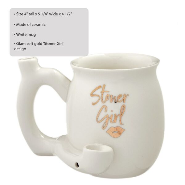 Stoner girl white with gold imprint mug – roast & toast mug - Image 2