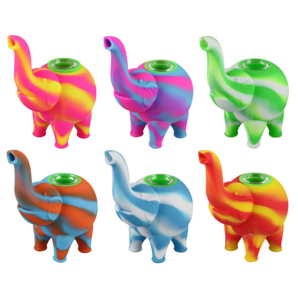 Elephant Silicone Bubbler – 4.5″ / Colors Vary