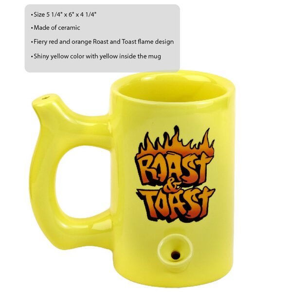 Yellow Roast & toast mug with flames - Image 3