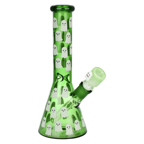 Ghostly Glow Beaker Water Pipe | 10″ | 14mm F - Image 3