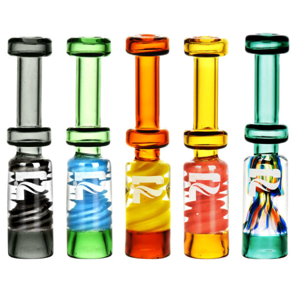Pulsar Stacked Trippy Chillum – 3.25″ / Colors Vary