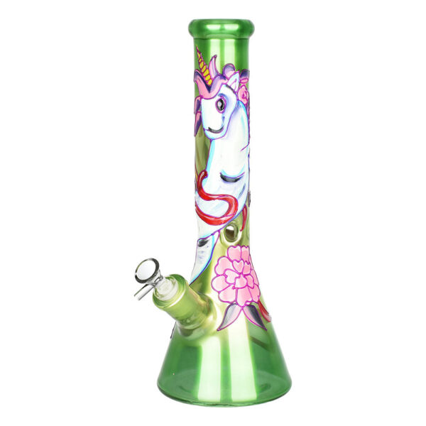 Unicorn Glow Beaker Water Pipe | 13.5″ | 14mm F - Image 2