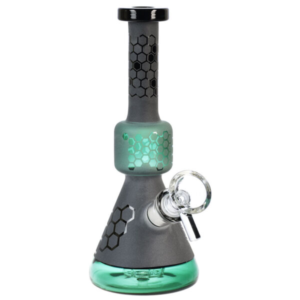 Black Frost Bee Geometry Water Pipe – 7″/14mm F/Colors Vary - Image 3