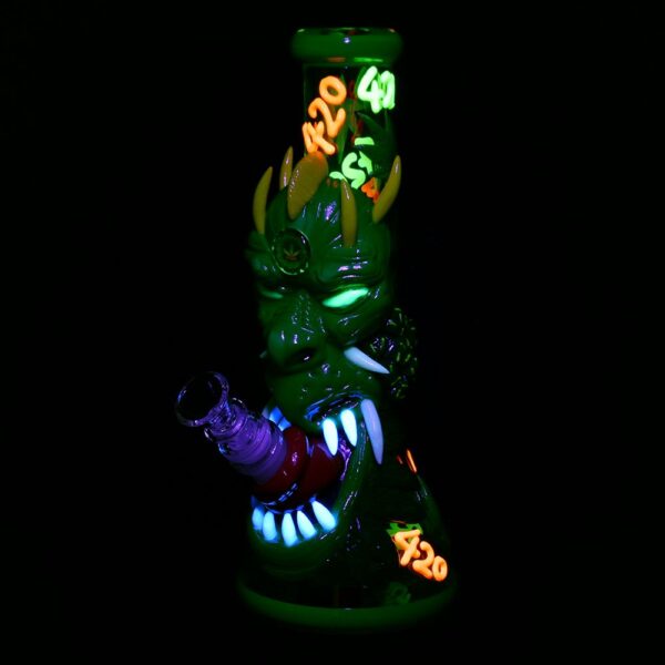 420 Dragon Glow in Dark Beaker Water Pipe – 10″ / 14mm F - Image 5