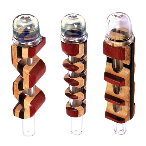 Wood & Glass Threaded Hybrid Pipe | Styles Vary