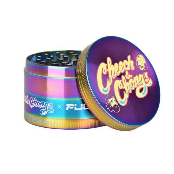 Pulsar 6PC DISPLAY – Cheech & Chong’s  Metal Grinder – Rainbow / 4pc / 2.5″ - Image 2