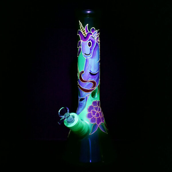 Unicorn Glow Beaker Water Pipe | 13.5″ | 14mm F - Image 6