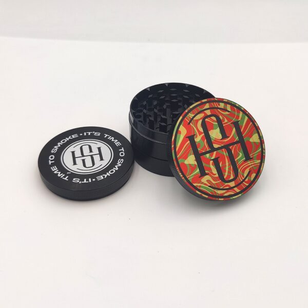 High Society – 4 PC 50mm Ceramic Teflon Coated Grinder – Rasta - Image 4