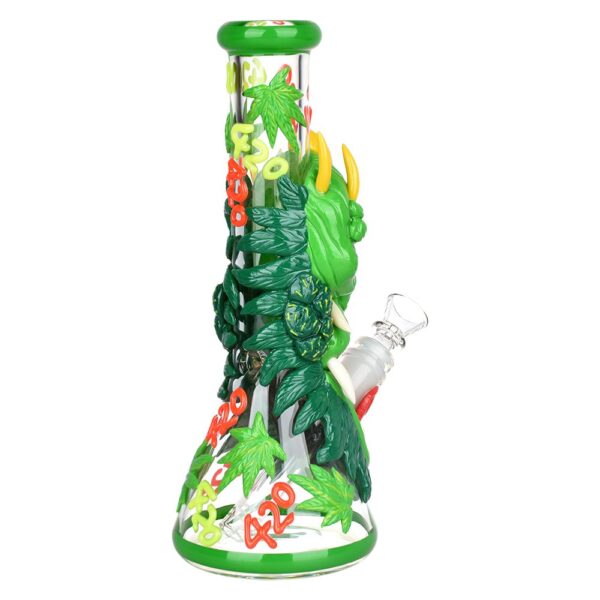 420 Dragon Glow in Dark Beaker Water Pipe – 10″ / 14mm F - Image 3