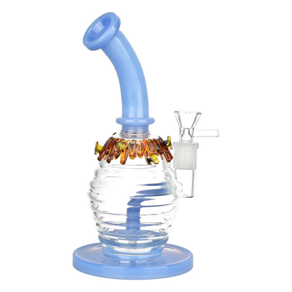 Beez Kneez Honeypot Glass Water Pipe – 8.25″ / 14mm F / Colors Vary - Image 2