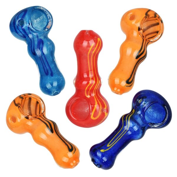 Two-Toned Tiger Stripe Glass Hand Pipe – 2.75″ / 10CT