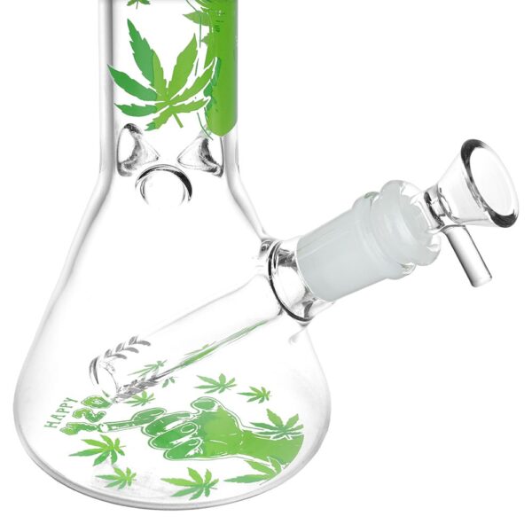 420 Party Beaker Glass Water Pipe – 10″ / 14mm F - Image 2
