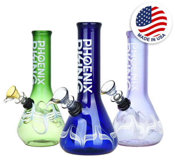 Phoenix Rising Beaker Base Water Pipe – 7″/Colors Vary