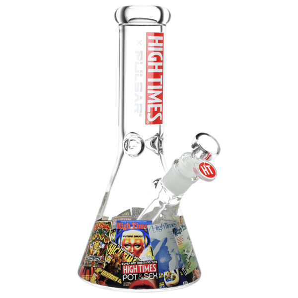 High Times x Pulsar Beaker Water Pipe – Magazine Covers / 10.5″ / 14mm F