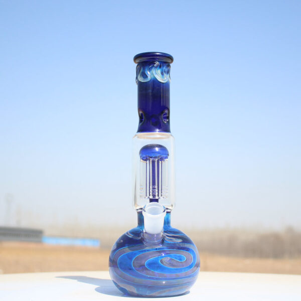 Blue Buddha Glass Water Pipe w/ Coil Perc 10.5″