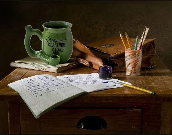 Premium Roast & Toast Single Wall Mug – Green with Black Print - Image 4