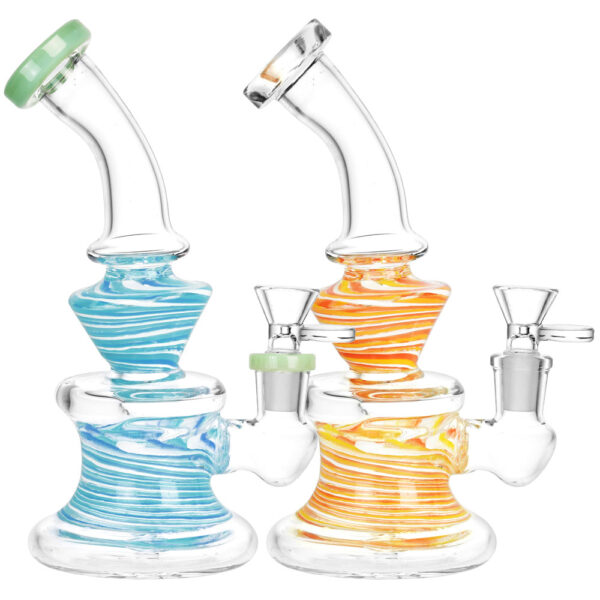 Whirlpool Spiral Glass Water Pipe – 8″/14mm F/Colors Vary
